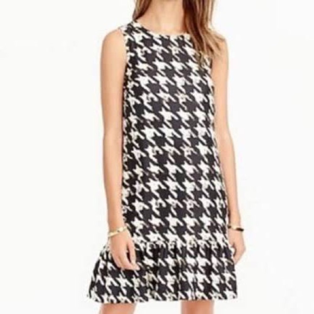 J. Crew drop waist houndstooth print dress